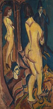 Rückenakt mit Spiegel und Mann, Ernst Ludwig Kirchner