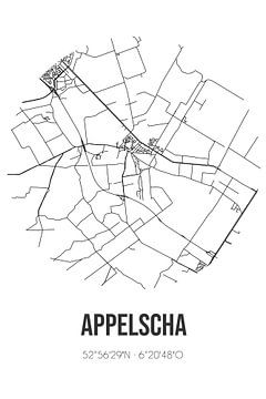 Appelscha (Fryslan) | Landkaart | Zwart-wit van MijnStadsPoster