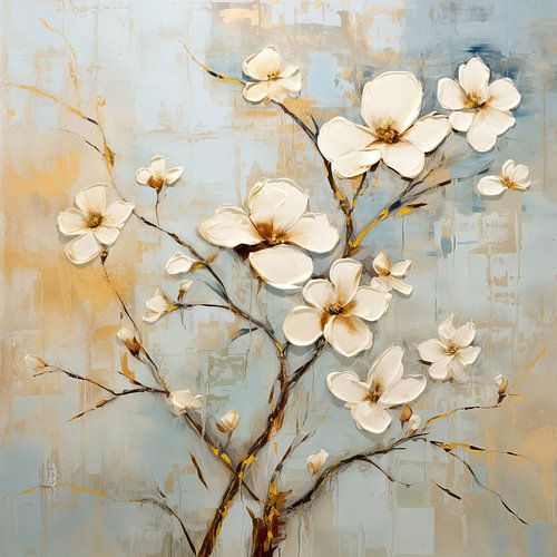 Bloemen Voor Tuin | Stilleven met Witte Bloemen