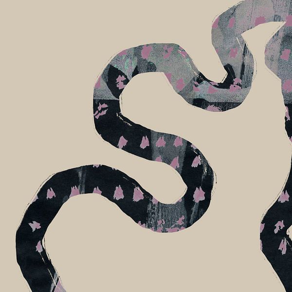 Organic shape in Boho style. 70s retro abstract by Dina Dankers