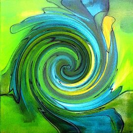 Spiralen in Grün 07  – Die Geometrie des Werdens von Kerstin Franz