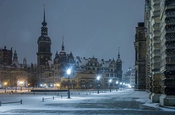 Nachtelijke sfeer in Dresden