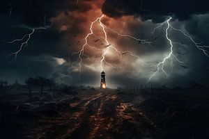 Dramatische Landschaft im Sturm