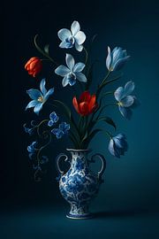 Night bloom - Delft Blue Still Life by Kleurenrijk