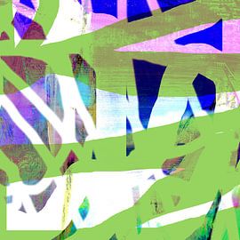 Shapes Pattern Green Pink Blue by Claudia Gründler