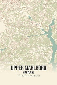 Alte Karte von Upper Marlboro (Maryland), USA. von Rezona