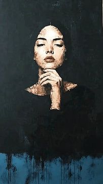 Surreales Vintage-Porträt mit traumhaften Effekten und mystischen malerischen Details von Aden Pink Studio