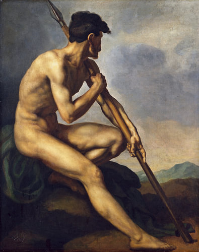 Théodore Géricault – Nude Warrior with a Spear, c. 1816