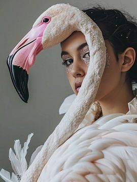 Flamingo portret van haroulita