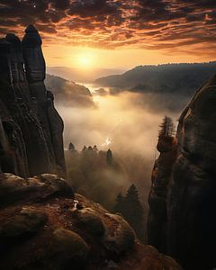 Sonnenaufgang im Gebirge
