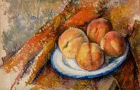 Vier Pfirsiche auf einem Teller von Paul Cézanne. Stilleben Ölgemälde. von Dina Dankers Miniaturansicht