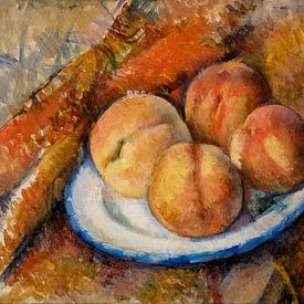 Vier Pfirsiche auf einem Teller von Paul Cézanne. Stilleben Ölgemälde. von Dina Dankers