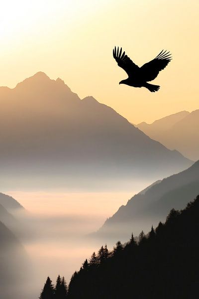 Freiheit über den Bergen von Poster Art Shop