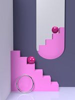 Up and down 3d Abstract design stairs
