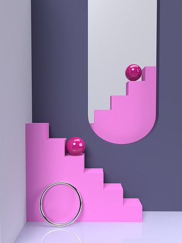 Monter et descendre des escaliers de conception abstraite 3d