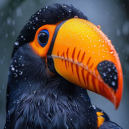 Gros plan sur un toucan dans la forêt tropicale