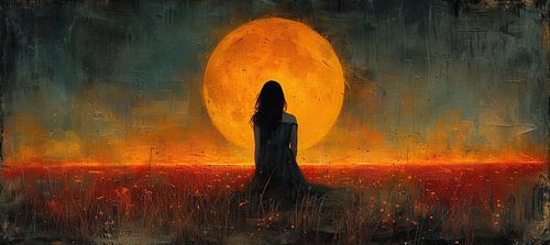 Portrait moderne de femme - Chuchotement d'une nuit solitaire