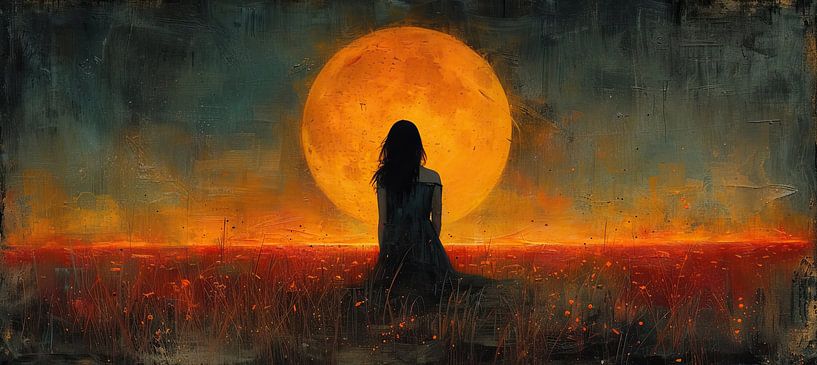 Modernes Frauenporträt | Einsame Nacht&#039;s Flüstern von Kunst Laune