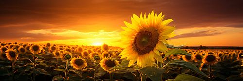 Zonnebloem Zonsondergang: Complementaire Kleuren