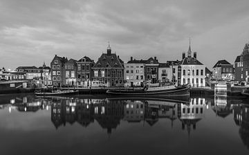 Maassluis Town Hall Quay (Black and White)