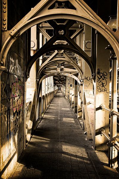 Infinite footpath on a bridge by Theo Felten