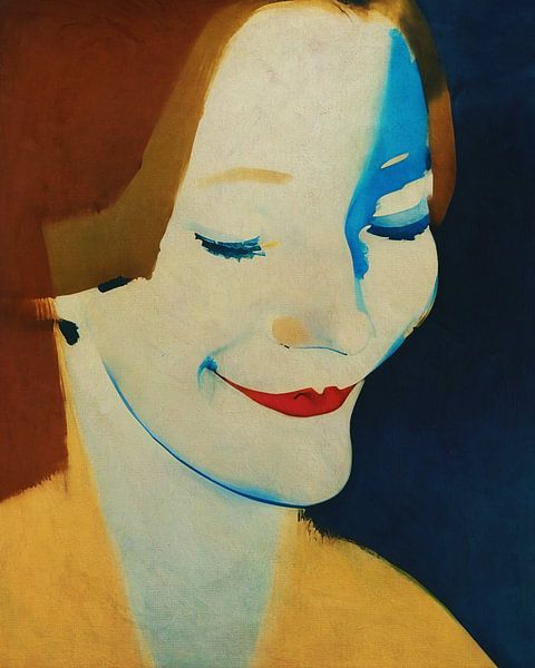 Sketch of a woman laughing with herself by Jan Keteleer