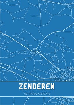 Blauwdruk | Landkaart | Zenderen (Overijssel) van Rezona