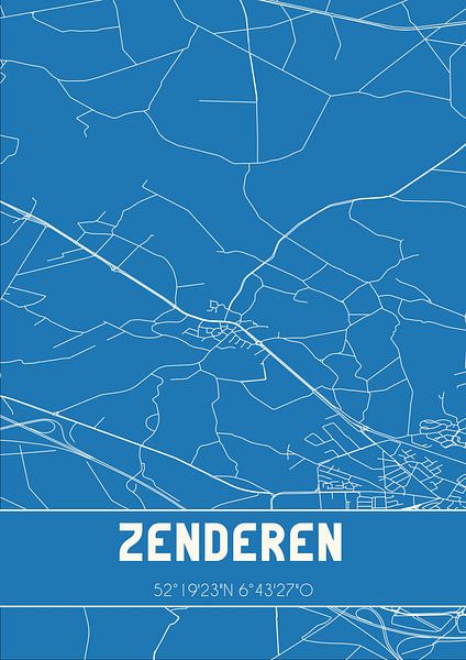 Blueprint | Map | Zenderen (Overijssel) by Prints of Place