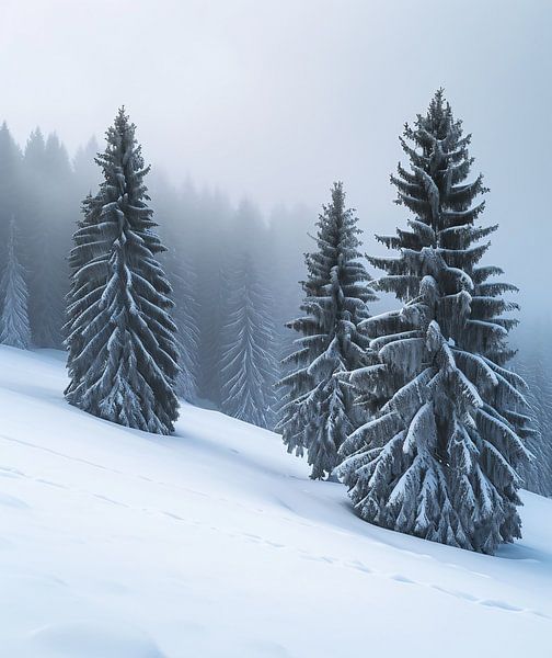 Romantisch winterlandschap van fernlichtsicht