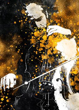 Violoncello 4 muziekkunst goud en zwart #violoncello #muziek van JBJart Justyna Jaszke