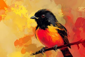 Colourful digital bird illustration by Art & Soul Creations