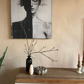 Klantfoto: Modern en abstract portret in zwart-wit van Carla Van Iersel, als artframe