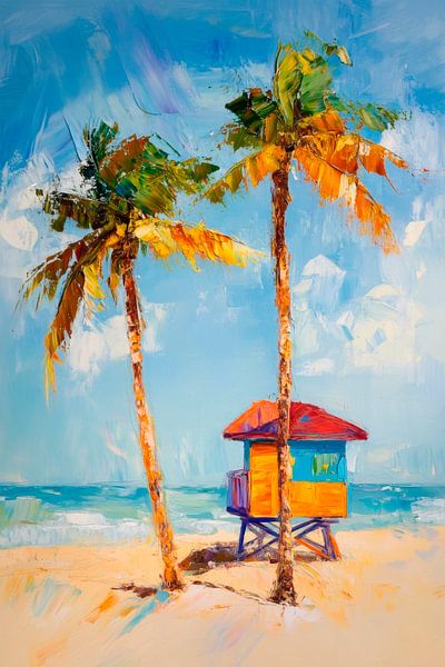 Strand und Palmen von Poster Art Shop