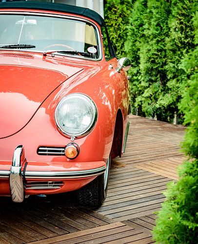 Klassieke 1950 Porsche 356 sportwagen vooraanzicht