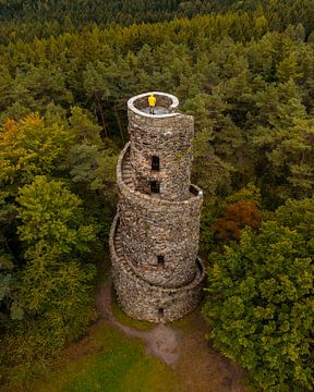 Krásno Tower in Tsjechië boven het bos van Ewold Kooistra