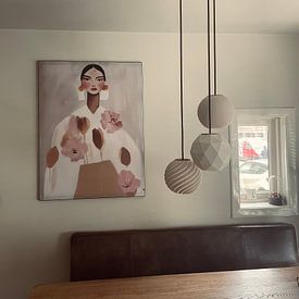 Kundenfoto: Modernes Porträt, Illustration in sanften Farben von Carla Van Iersel, als ArtFrame
