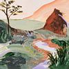 ‘Sunkissed Mountain’ |  Abstract landschapvan Ceder Art