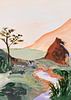 'Sunkissed Mountain' | Abstrakte Landschaft von Ceder Art Miniaturansicht
