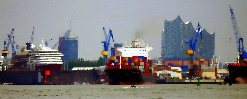 View over the harbour to the Elbphilharmonie Concert Hall by Peter Norden