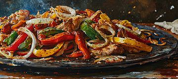 Kleurrijke Fajitas | Realistisch Schilderij van ARTEO Schilderijen