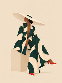 Ivory and Olive in a Long Silhouette