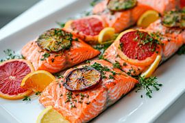 Salmon with lemon by Poster Art Shop