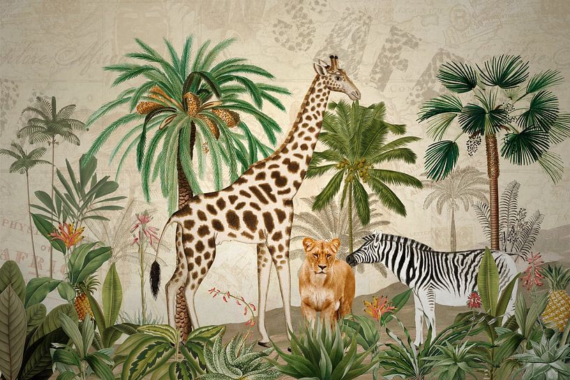 Afrikanische Safari Landschaft von Floral Abstractions