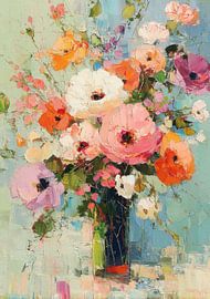 Bouquet de fleurs multicolores dans des vases sur Niklas Maximilian