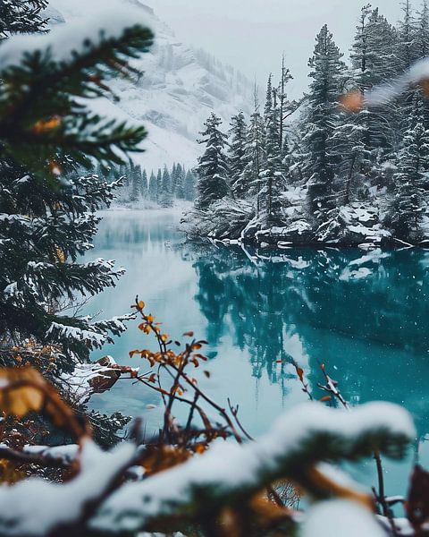 Winterzauber am See von fernlichtsicht