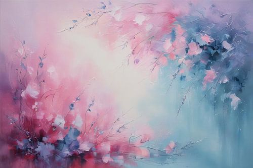 Bloemen abstract in pastelkleuren