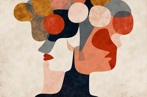 Portrait avec des formes abstraites