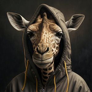 Giraffe im Regen