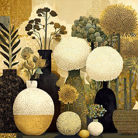 Blumenvasen | Chic Floral Design mit Vasen von Blickfänger Gemälde