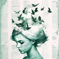 Birds hairsky aqua